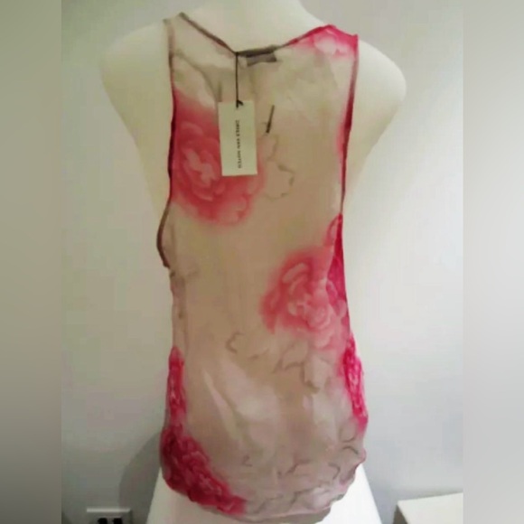 New with tags Dries Van Noten silk flower pink and Ivory top. Medium - Picture 3 of 12